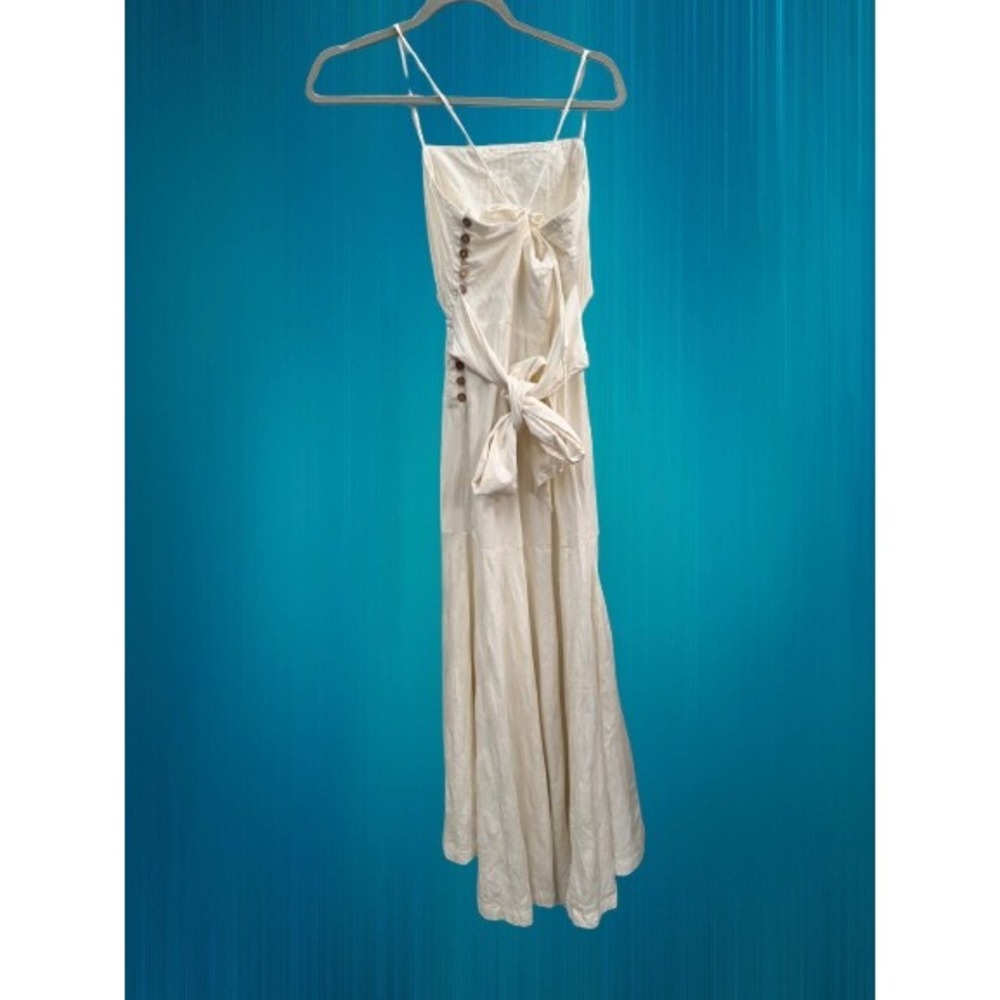 Free People Endless Summer Ready Cutout Tie Back Midi Dress White Medium - Picture 4 of 5